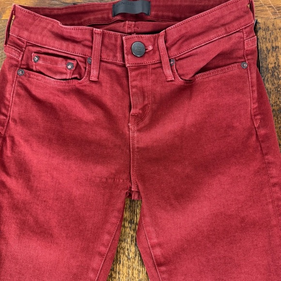 Vince Women’s Skinny Jeans Red Size 26 Mid-Rise Stretch Denim Pants - Picture 5 of 9